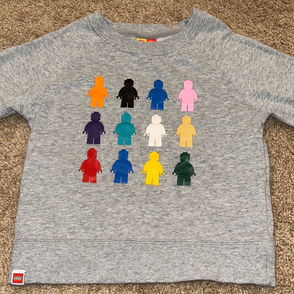 LEGO Kids Gray Sweatshirt with Colorful Minifigures